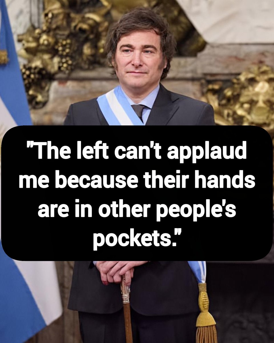 🤣Argentine President Javier Milei just delivered one of the greatest lines of all time: 

"The left can't applaud me because their hands are in other people's pockets."

Are the left the same everywhere?😂