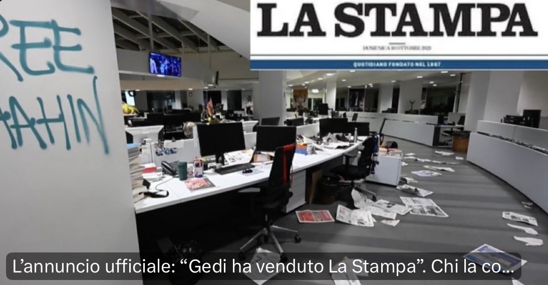 Si chiude un pezzo di storia dell’informazione italiana. Una bella storia. E’ stato un grande onore averne fatto parte, è un dolore ancora più grande vederla finire così. Non lo meritava quel giornale, non lo meritavano i suoi giornalisti. #lastampa