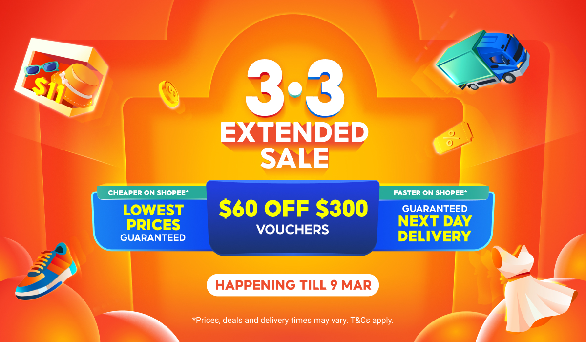 pricetrackersg's tweet photo. New Shopee Deal : 3.3 Extended SALE

$60 OFF $300 Vouchers &amp; More
Claim Vouchers &amp; Shop Now

https://t.co/COcjcg8gLK

#pricetrackersg #pricetrackersingapore #Shopeepricetracker #Shopee https://t.co/yJOn4kj0qH