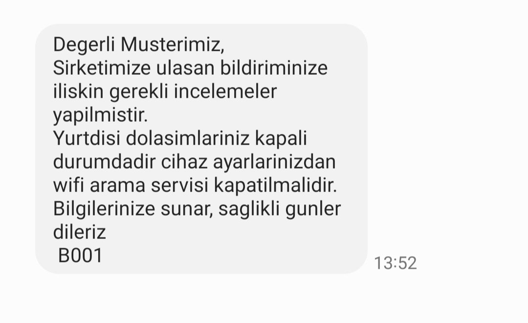 Bana gelen cevap aşağıda. Wi-fi aramayı kapatmamla ne alakası var, cep numaramdan aranıyorum, WhatsApp falandan değil. 
Acaba benim bilmediğim başka birşey mi var, açıklar mısınız lütfen?