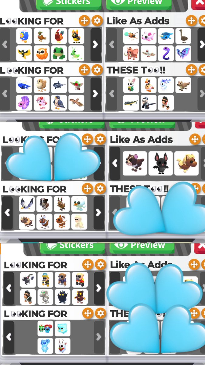 jejeie026's tweet photo. LF PETS IN THE PICS! (Click)
Trading AMC, Age-Up Potions, Endangered Eggs, & Retired Eggs!
Can Mix These Options As Well! 🙂↔️
(Example: 1 egg + 1 Aup For Lobster)
(Example: 150 AMC + 1 Aup For Lobster)
🏷️: #adoptme #amtrade #adoptmetrading #adoptmetrades #adoptmepets https://t.co/20y0IOJNNj