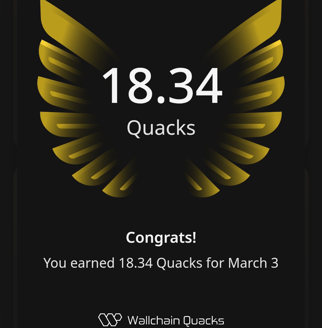 0xRexnftcrypto's tweet photo. Just earned 18.34 Quacks on @wallchain in one day 🦆

Turn insights into rewards and climb the leaderboard 🥇

We need to be more active and earn more points. 😎

Use my referral link – https://t.co/h7yKGKD3b4 https://t.co/a4pAdgaqp9