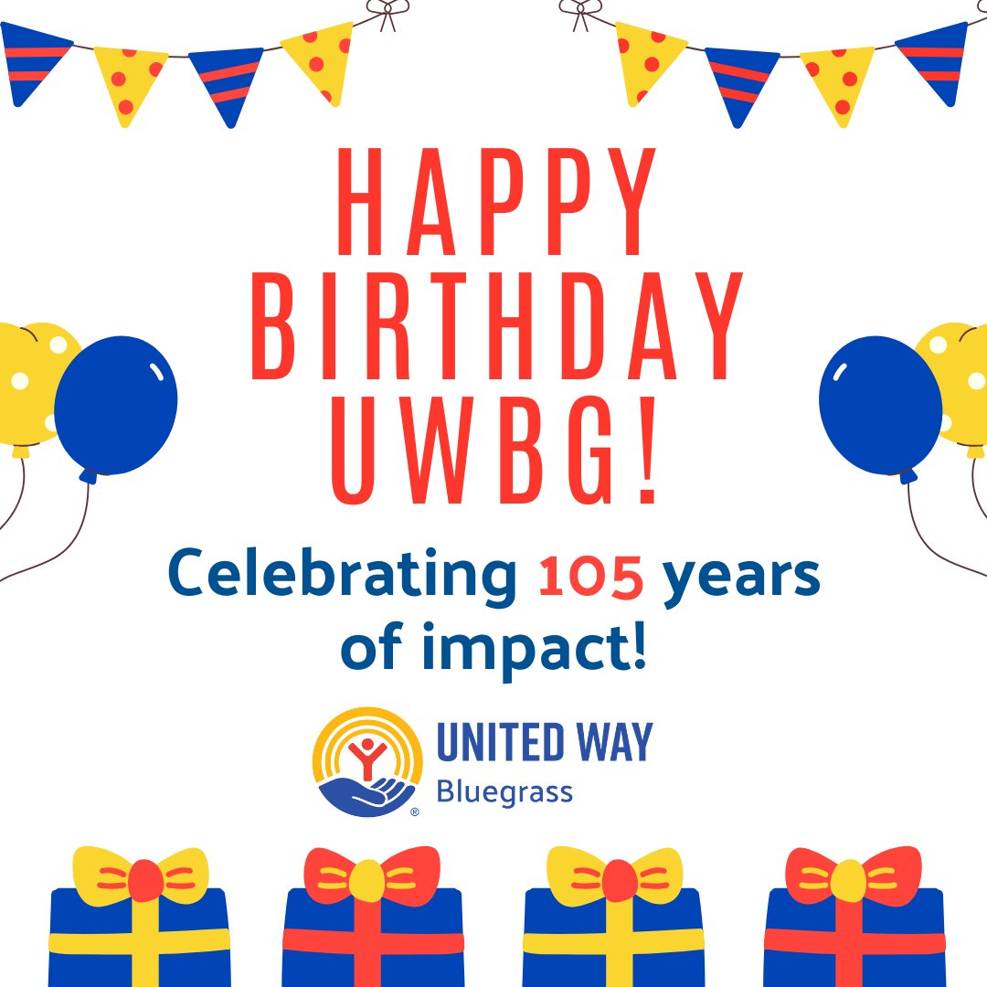 🎉 Cheers to 105 years! 🎉
For over a century, we've been uniting people, resources, and passion to build stronger communities across the Bluegrass. 💙✨ 

#UWBG #105YearsOfImpact #UnitedIsTheWay #ShareTheLex
