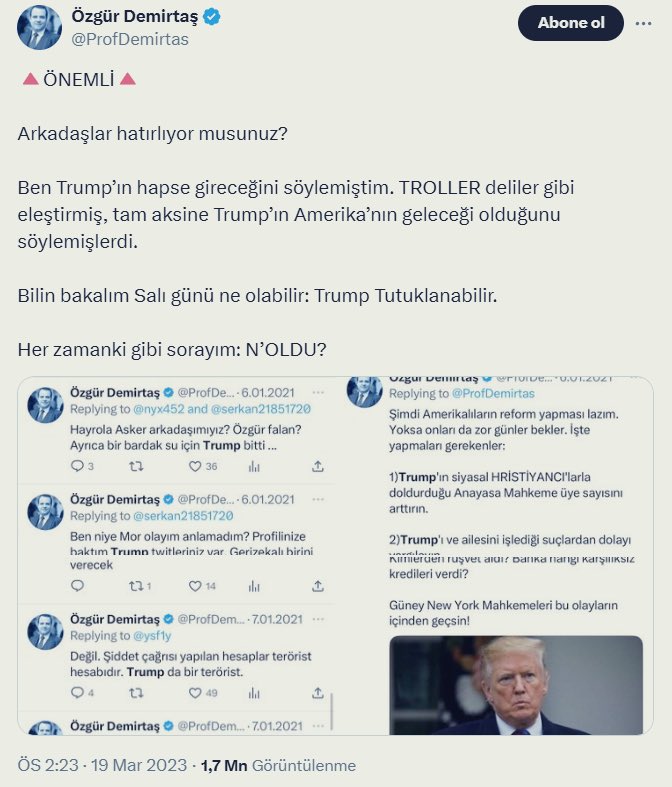 gokhantunch's tweet photo. @ProfDemirtas Şu da şurada kalsın👇
Trump bitti demiş 🥳💩. https://t.co/3srIgRVBpp