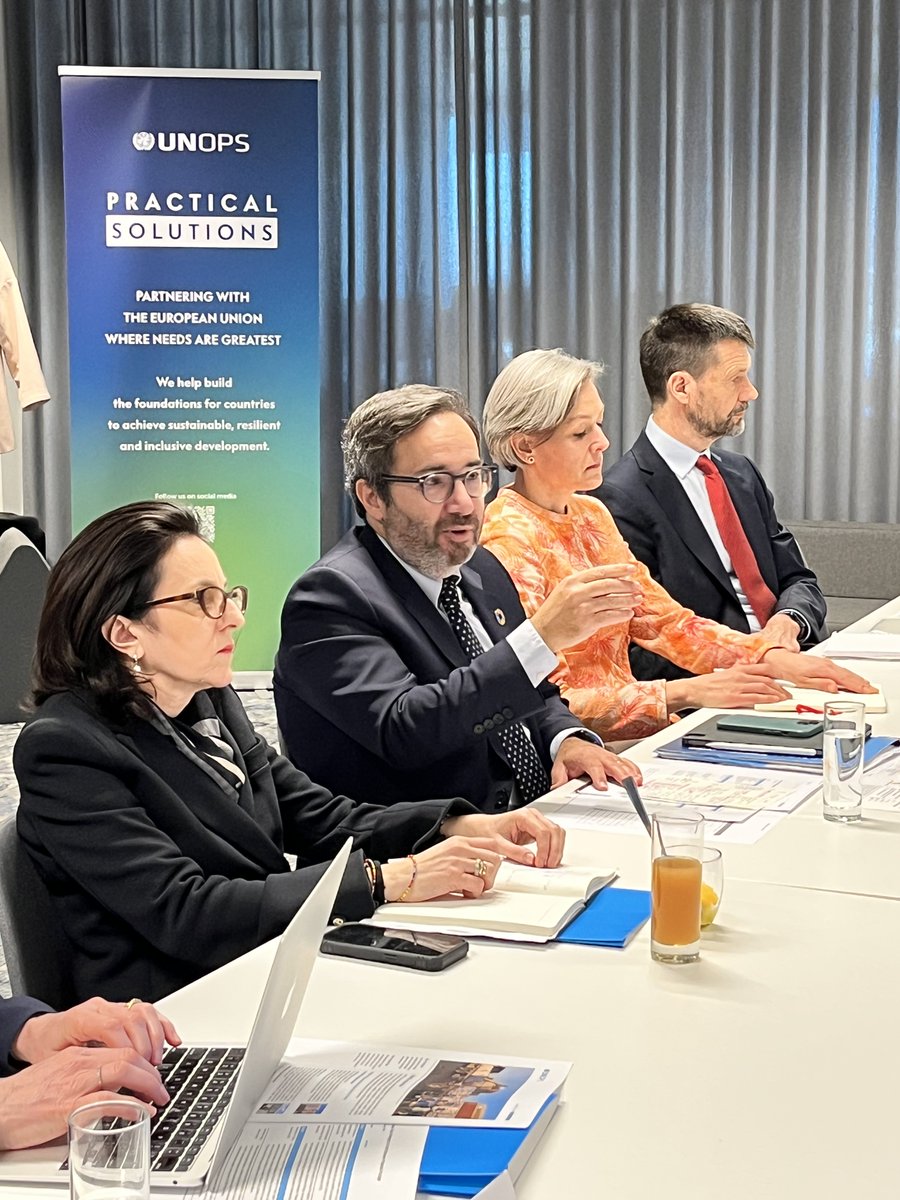 UNOPS_Chief's tweet image. Excellent discussions today at UN House in Brussels with #EU Member States Ambassadors to the Political and Security Committee, and other reps.

I shared experiences from my recent visit to #Gaza and how @UNOPS is working with partners to help address needs and support critical