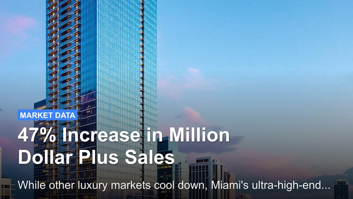 darekhomel's tweet photo. Miami's luxury market just proved everyone wrong about expensive markets slowing down. 🏖️ While national headlines focus on cooling, Miami's million-dollar-plus sales jumped 47% with properties moving in just 18 days. The w...

 💰 What's your prediction for Miami luxury https://t.co/PlrQCkqtOK