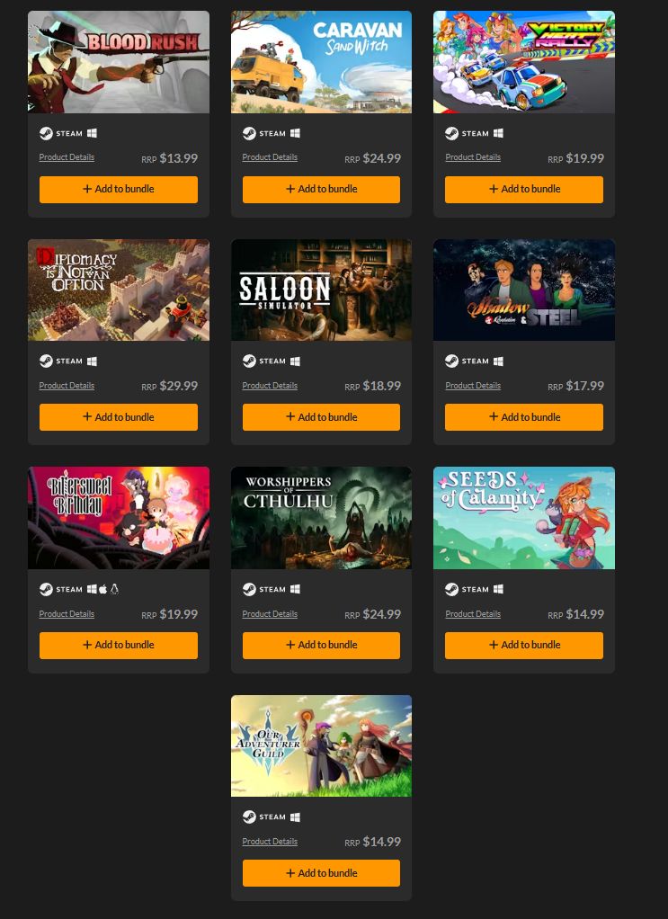Wario64's tweet photo. Prestige Collection - Build your own Bundle on Fanatical (2 games for $14.99 - 4 more games added) https://t.co/LDSGkOzC2J #ad 

-Bittersweet Birthday
-Worshippers of Cthulhu
-Seeds of Calamity
-Our Adventurer Guild https://t.co/cOCWNdjiM5