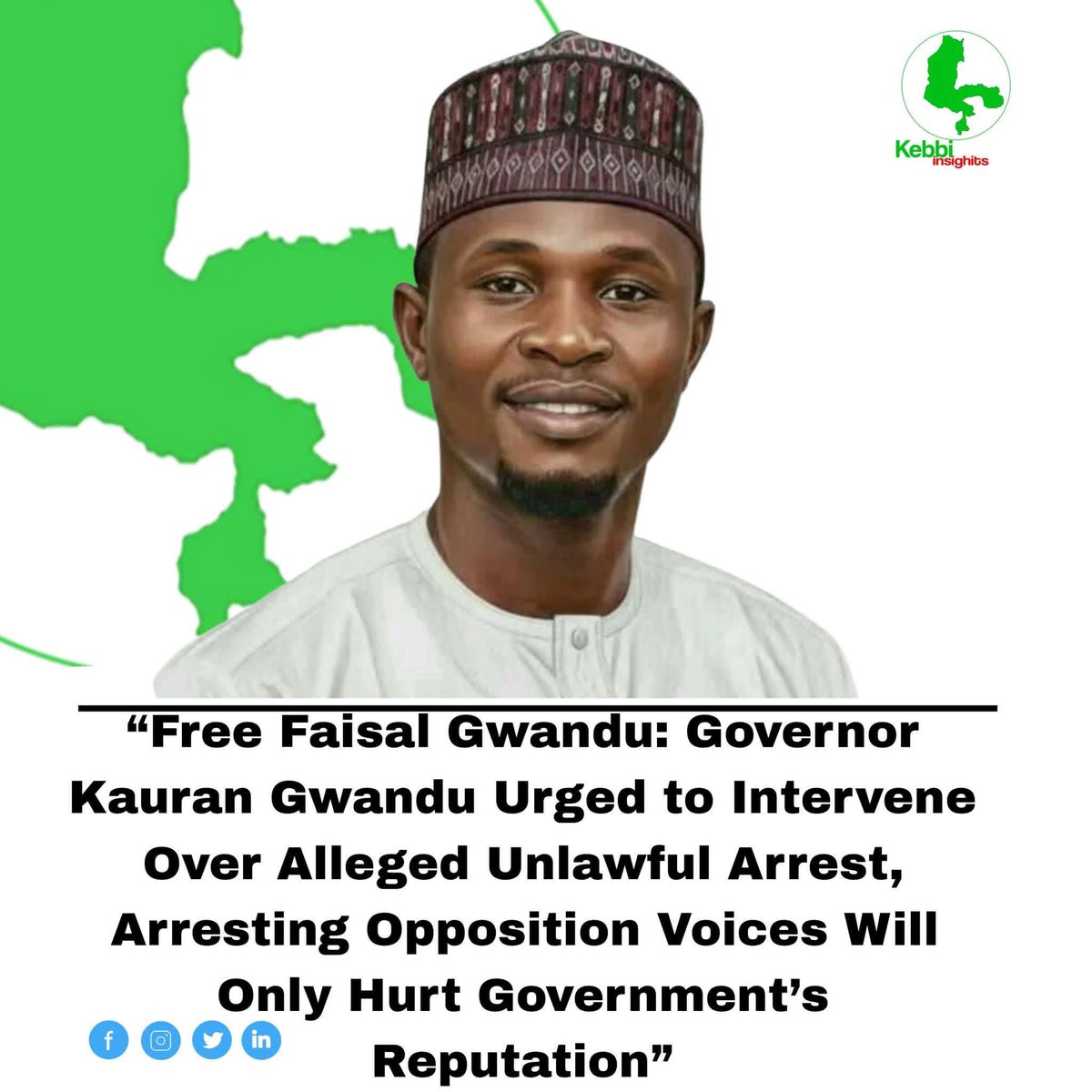 JUST IN: A magistrate court sitting in Gwandu Local Government has sentenced Faisal Gwandu to years in prison or a 170k fine simply for criticizing the government. 

This is a blatant assault on free speech and democracy. 

Silencing dissent will not fix Nigeria’s problems but