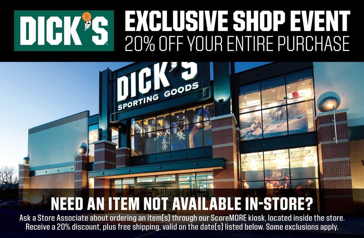CIAC is proud to share the news of our Spring Sports Appreciation Weekend with Dick’s Sporting Goods. By using the coupon linked below, all CIAC coaches, athletes and their families will save 20% at any Dick’s Sporting Goods Store March 6-9.

Coupon: casci.ac/12671