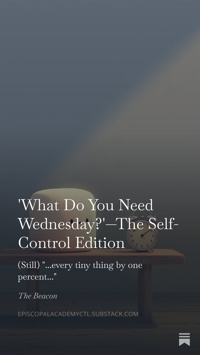 ea_ctl's tweet photo. The Marshmallow Test is more myth than method. Willpower is less useful than a good workaround. And what might drama and improv teach us about self-regulation? Plus: Parkinson's Law applies to your grading pile too. 

This week's WDYN: https://t.co/0O4tE6PqnH https://t.co/DQqLXNL6f7