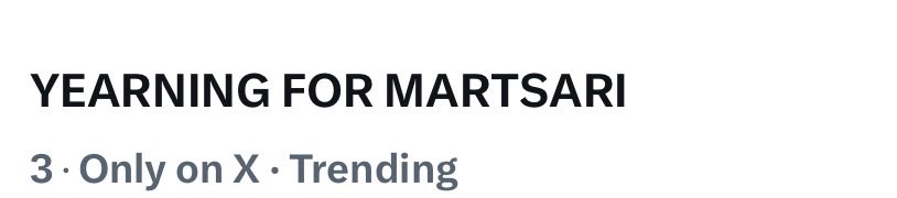 Whats the meaning of this?!?!

Sobrang yearning na talaga namin mga mam/ser huhuhu

YEARNING FOR MARTSARI