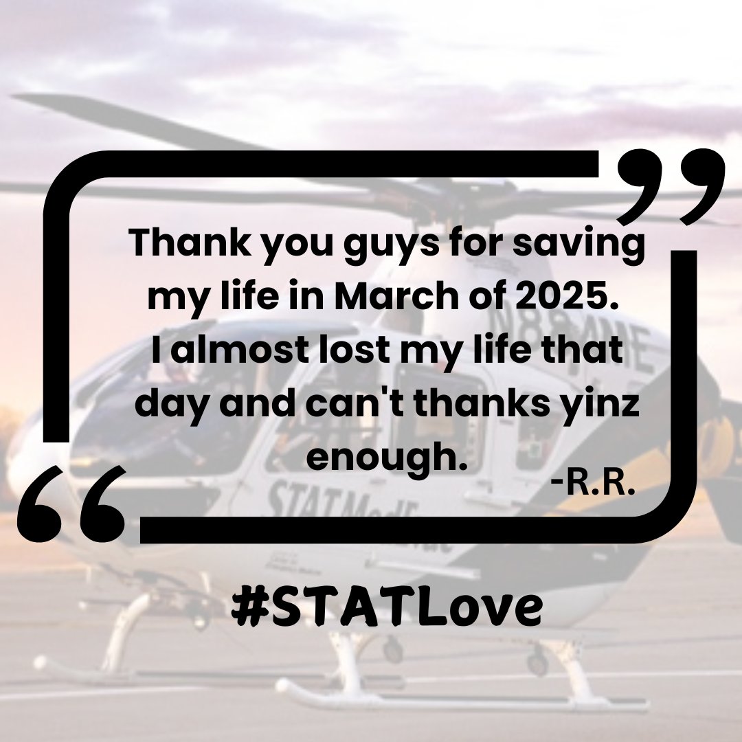 stat_medevac's tweet photo. #STATLove - We're always so happy to hear when we've made a positive impact in someone's life π https://t.co/TAhFuq3FrK