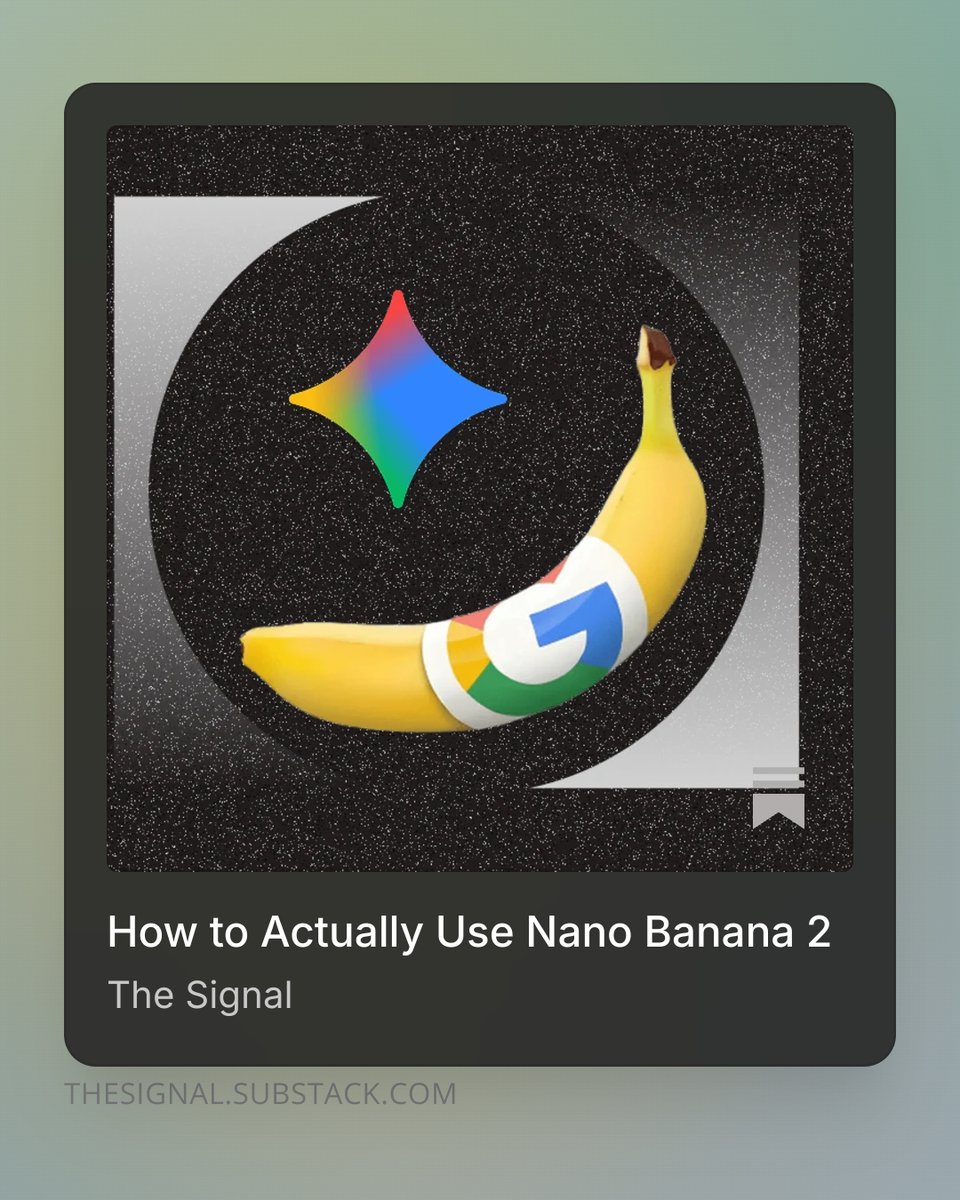 Most people use Google's Nano Banana 2 for selfie cartoons. The real use case: 4K infographics from PDFs.

AI Studio is where it actually gets interesting.

Full breakdown: thesignal.substack.com/publish/post/1…