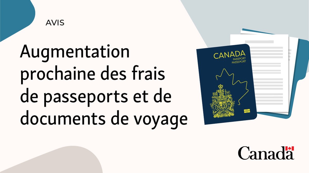 À partir du 31 mars 2026, les frais de passeports et de documents de voyage augmenteront afin de continuer à offrir un service fiable et de suivre le rythme de l’augmentation des coûts. Les demandes reçues à compter de cette date seront assujetties aux nouveaux frais.

En savoir