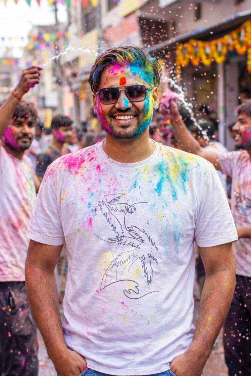 sameer199896's tweet photo. Rangon se bhari subah, doston ke saath masti aur chehre pe smile 😊
Bura na mano, Holi hai! 🎨💦
Is baar sirf kapde nahi, dil bhi rang do pyaar se ❤️
#HoliHai #RangBarse #FestivalVibes https://t.co/JndXuMvWi5