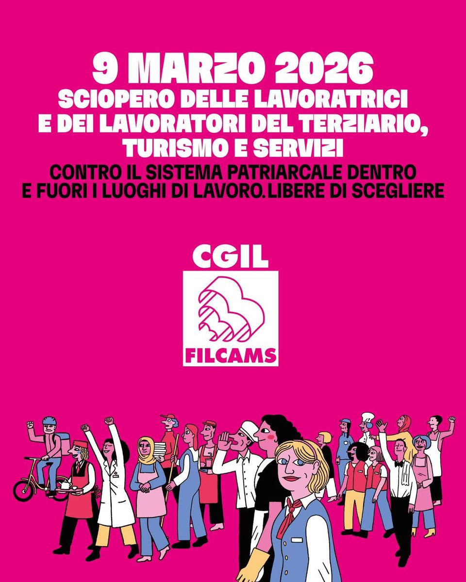 🟪✊🏻9 marzo sciopero femminista in tutta Italia! 

Contro il sistema patriarcale, dentro e fuori i luoghi di lavoro.

Non c’è Umanità senza Lotta femminista.

filcams.cgil.it/article/homepa…
