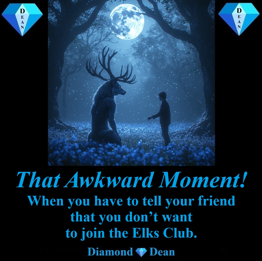 I know they’re a fine, charitable organization.
I just don’t look my best in antlers.
Nothing personal. It’s just a fashion choice.
#DeanSays #DeanMemes #DiamondDean #Comedy #ThatAwkwardMoment #Silly #Satire #ElksClub
Enjoy Diamond💎Dean Books: amzn.to/3JMHlYl
😎🖖❤️