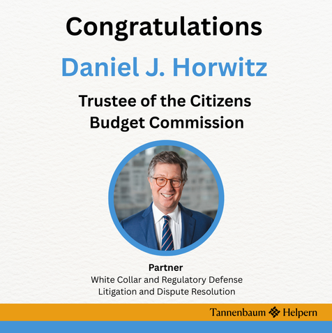 Congrats to Dan Horwitz on being named a Trustee of CBC! CBC is a non-profit organization dedicated to advancing constructive change in the finances and services of NYC and NYS government, with a focus on the wellbeing of future New Yorkers. tinyurl.com/34sv8cte