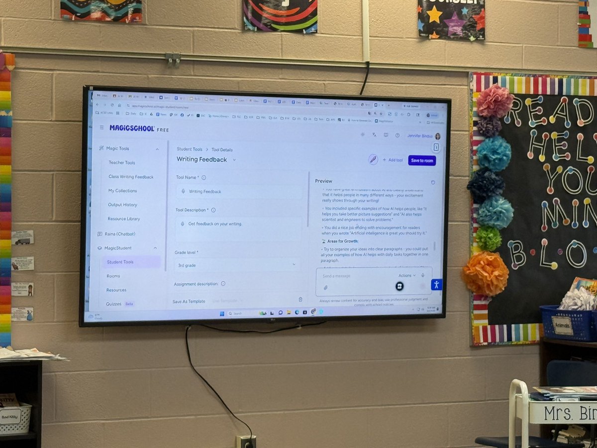 JenBindus's tweet photo. Shout out to the one and only Mrs. Skeels for showing us how to use @magicschoolai rooms for students to use for writing feedback &amp; more. Shout out to Mrs. Dorner for coming along &amp; bringing her student teachers for bite-size PD this morning! @DrPMilcetich @ACSD_MH @MrWarders https://t.co/0Nmk18sRw3