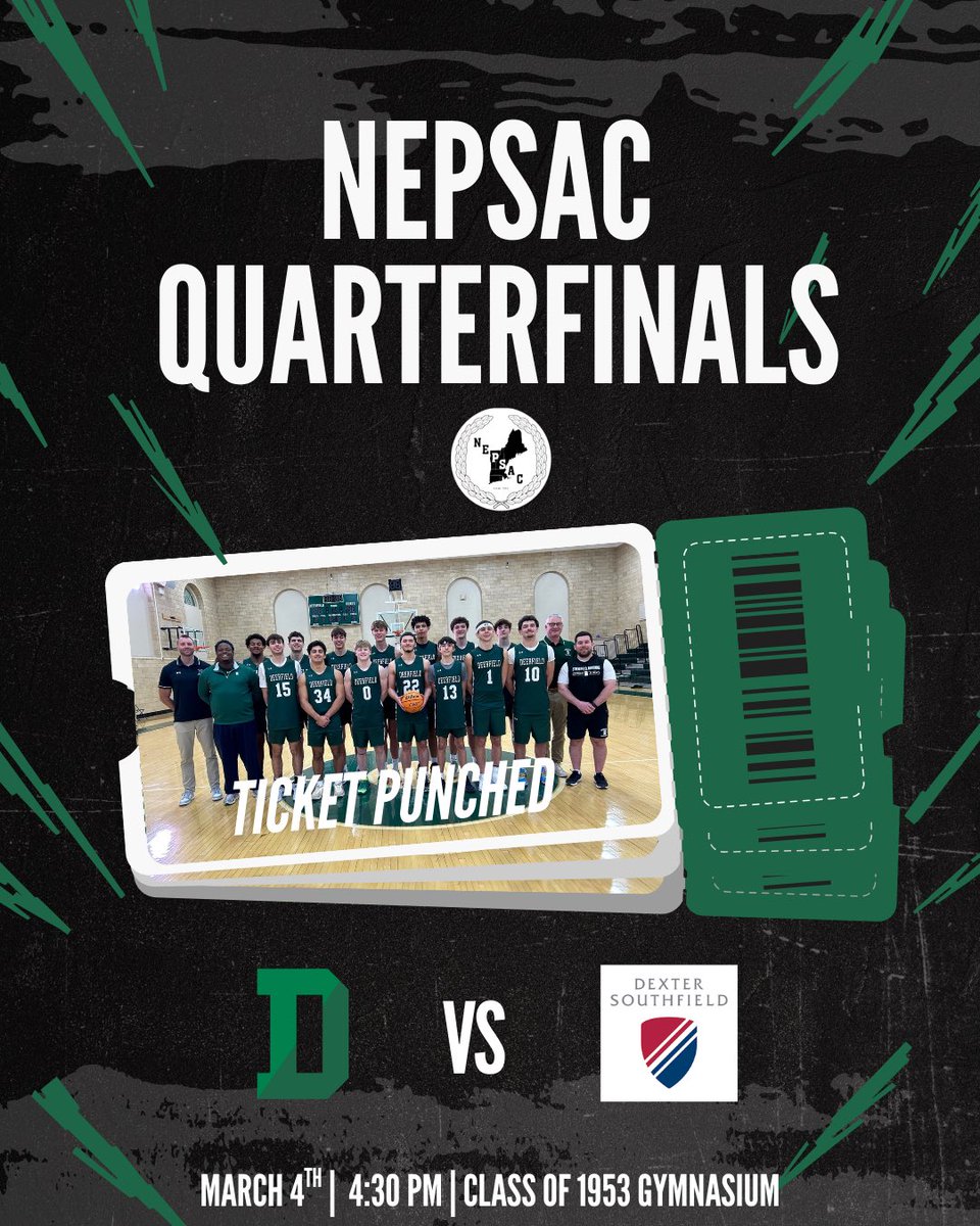 DeerfieldHoops's tweet image. Game Day! NEPSAC Class A Quarterfinals on our home floor. 

🆚 #6 Dexter-Southfield
⌚️ 4:30 PM
🏫 Class of 1953 Gymnasium
📍 Deerfield, MA
🖥️ sportsengineplay.com/Local-Live/Dee…

#GoBigGreen