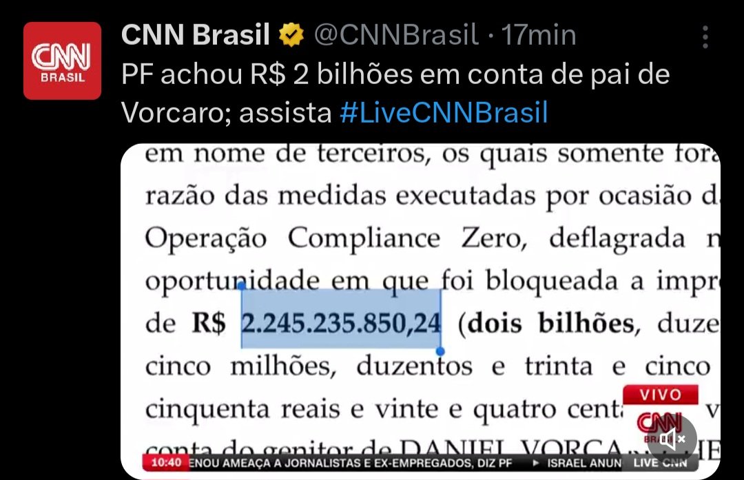 Meu Deus!!! PF achou mais de 2 BILHÕES na conta do pai do Vorcaro. 
DELATA VORCARO!
