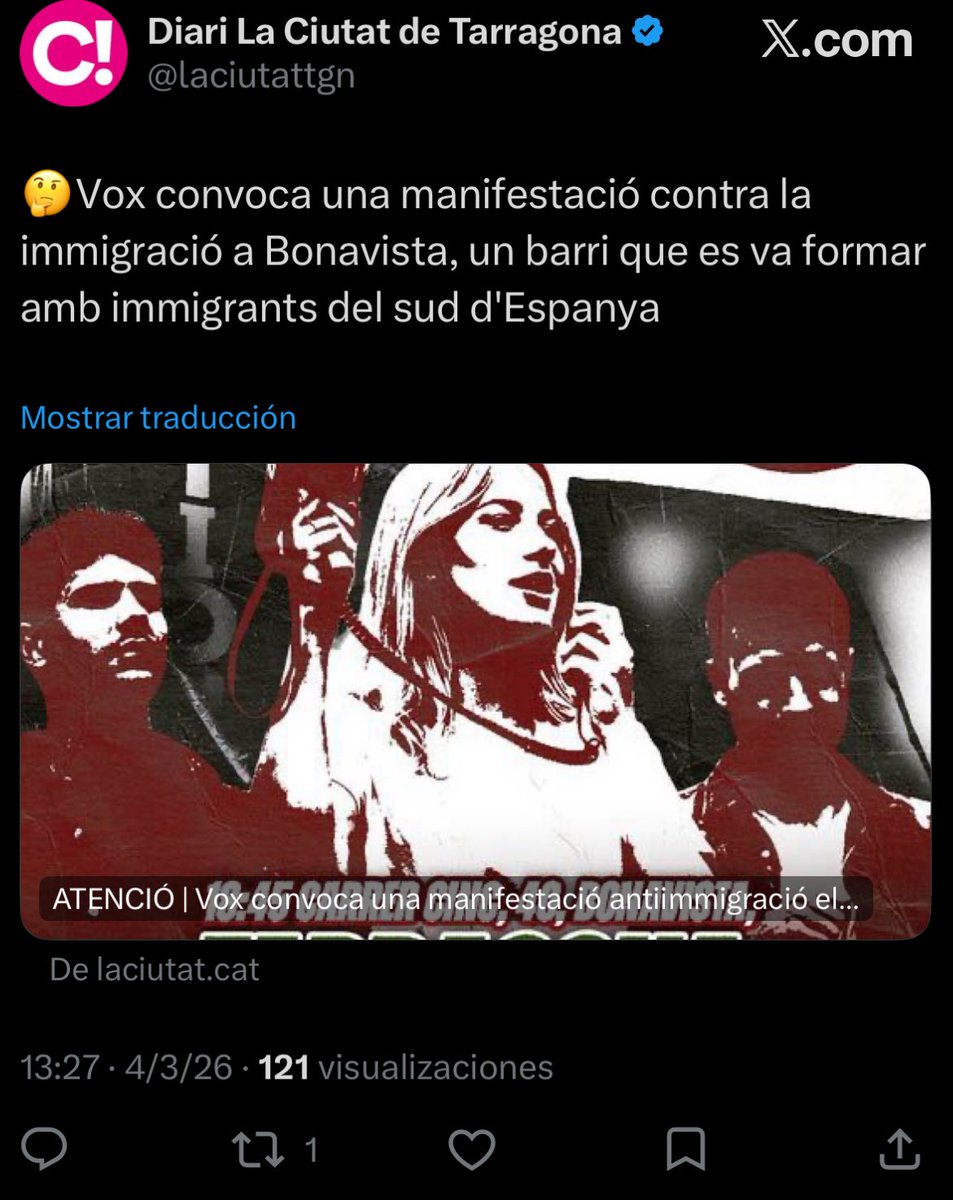 VOX_tarragona's tweet photo. 👋 Hola de nuevo, @laciutattgn.

Rectificar es de sabios. Nuestros compatriotas del sur de España no son inmigrantes; por fin os ha quedado claro.

No vaya a ser que en la próxima rueda de prensa los vecinos vuelvan a echar a Rubén Viñuales mientras lo abuchean... https://t.co/sBS6txI0gv