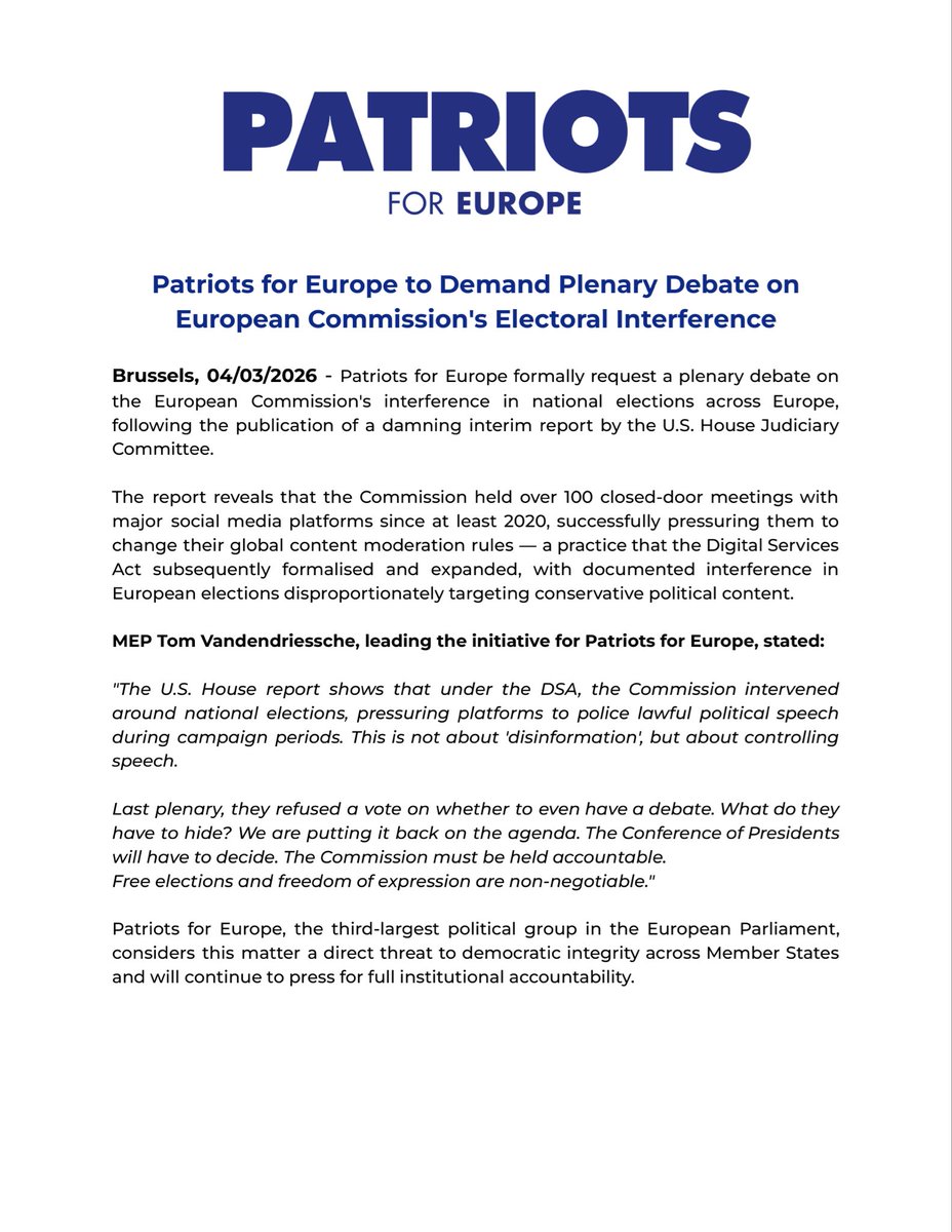 Patriots for Europe tweet media