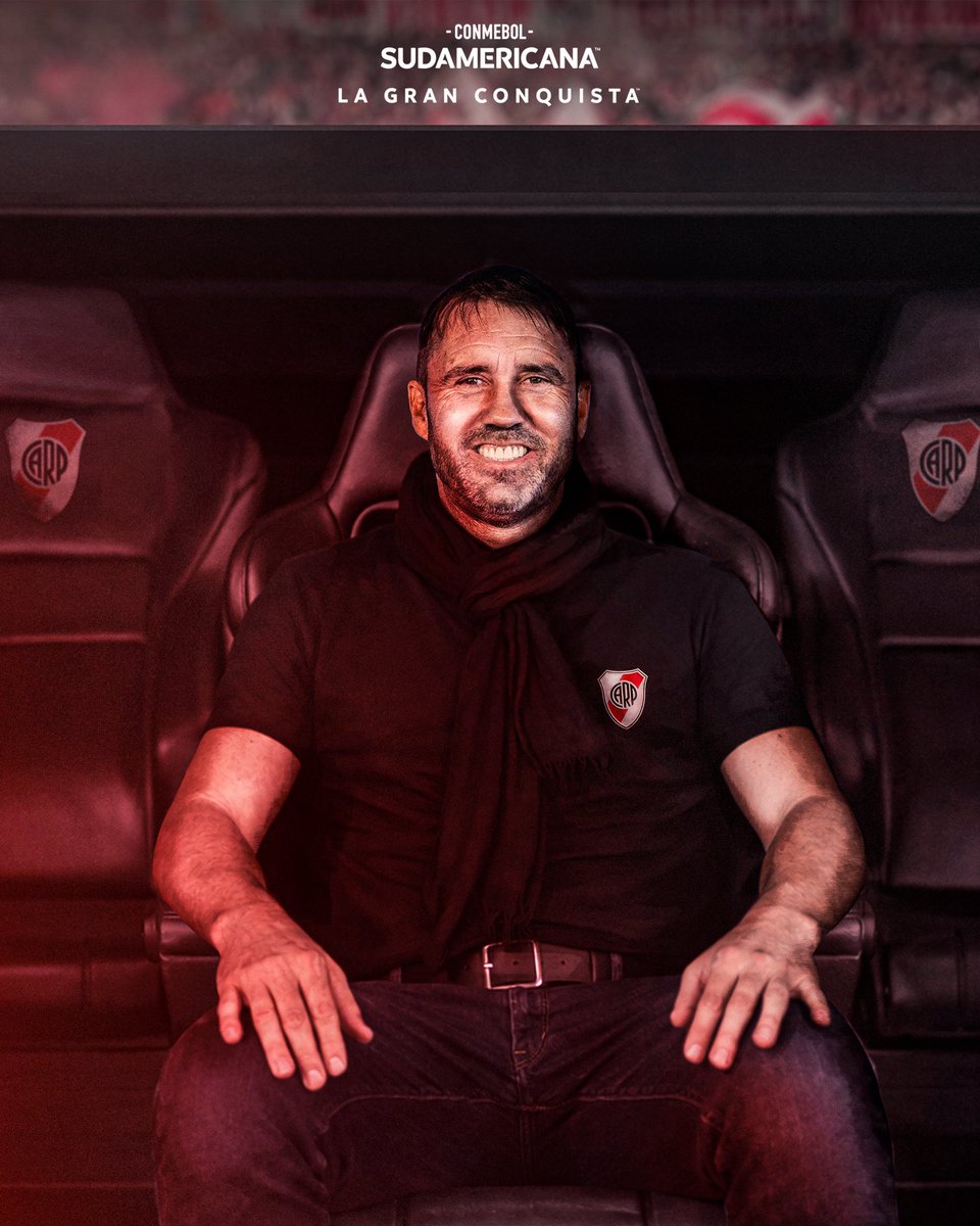 Sudamericana's tweet photo. ¡El Chacho! Coudet es el nuevo técnico de @RiverPlate y lo dirigirá en la CONMEBOL #Sudamericana ⚪️🔴 https://t.co/Lqd3qWhole