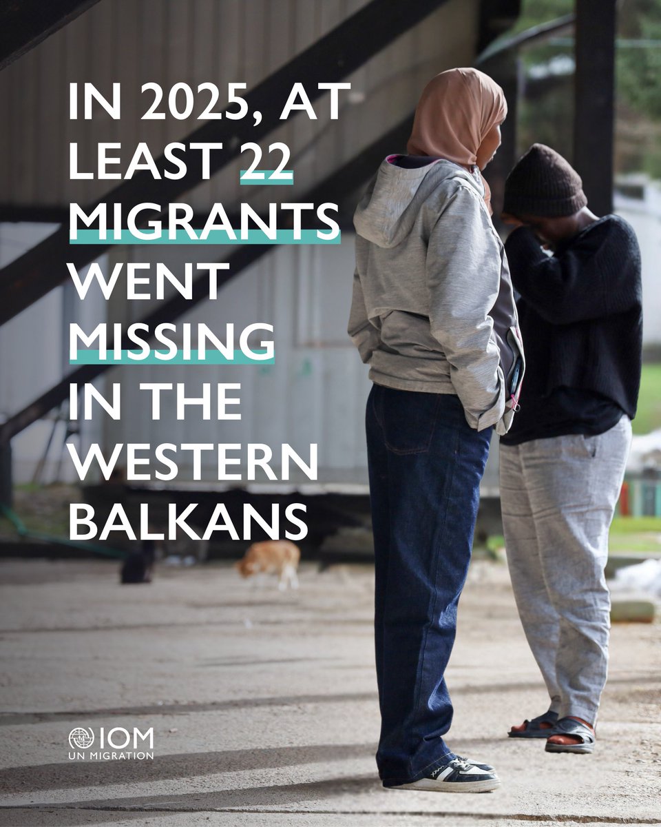 The recent tragedy at the 🇧🇦🇭🇷 border is a stark reminder: when safe &amp; regular pathways are limited, people risk dangerous journeys.

New IOM data shows 7,667 people died/went missing worldwide in 2025, 21 lives every day.

These deaths are not inevitable: bit.ly/4cx8uuB