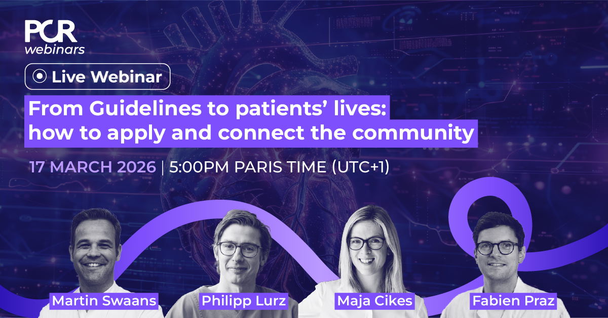 PCRonline's tweet image. From Guidelines to patients’ lives: how to apply and connect the community
🗓️Next live #PCRWebinar: Tuesday 17 March, 5:00pm (UTC+1)!
🧑‍⚕️@SwaansMartin, @PhilippLurz, @MajaCikes, @FabienPraz
🔗Register now: pcronline.com/Webinars/PCR-W…
#MitralValve #InterventionalCardiology