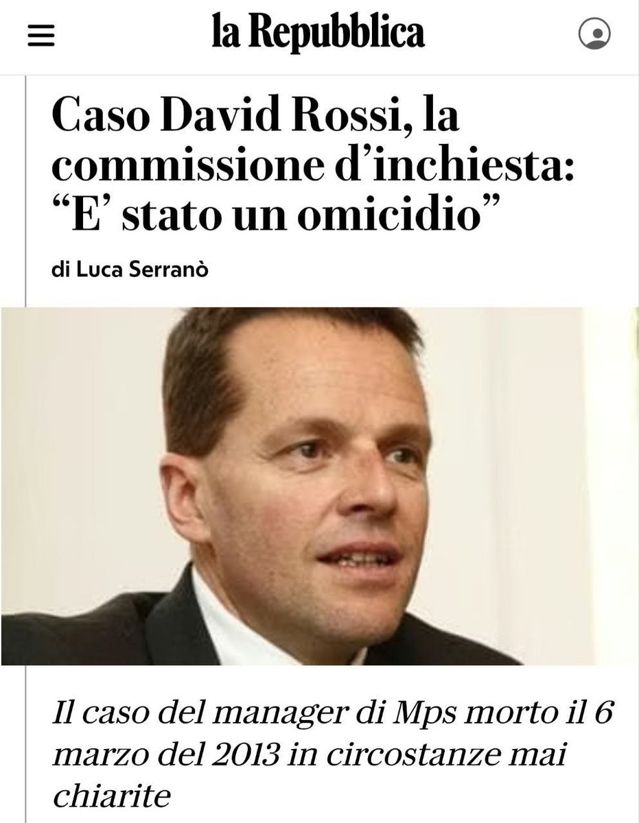 itsmeback_'s tweet photo. 🇮🇹 Caso #DavidRossi:
la commissione d'inchiesta scopre l'acqua calda.

#Tortora, #Pacciani, #Garlasco, #OpenArms, #YaraGambirasio:
il sistema della "giustizia" italiano è una palude burocratica e corrotta che andrebbe AZZERATA

Nel 2013, il manager di #MPS David Rossi muore in circostanze misteriose cadendo dalla finestra del suo ufficio: tutte le telecamere erano spente, nessun testimone, mezz'ora di tremenda agonia ripresa solamente da una temecamera che puntava sulla strada

A tutti fu subito chiaro che non si trattava certo di suicidio e nemmeno di un tragico incidente

Ora si scopre l'acqua calda e che David Rossi è stato spinto giù dalla finestra da almeno due persone

⬆️ QUESTA È LA GIUSTIZIA ITALIANA, buona solo a condurre indagini approssimative mentre giudici e magistrati nel migliore dei casi prendono un capro espiatorio per fare carriera, nel peggiore prendono mazzette per chiudere tutto in fretta e furia

E attenzione, caso riaperto dalla procura grazie ai video e alle inchieste delle "IENE" mica di un magistrato o degli inquirenti...

https://t.co/qQDVdib3En