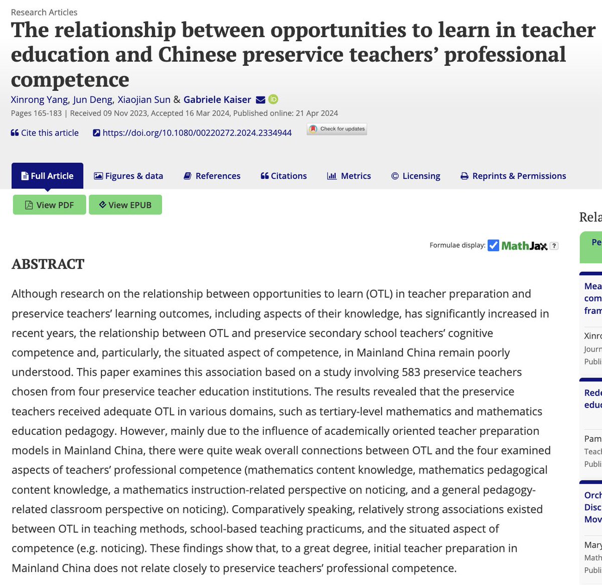 Journal of Curriculum Studies (JCS official) tweet media