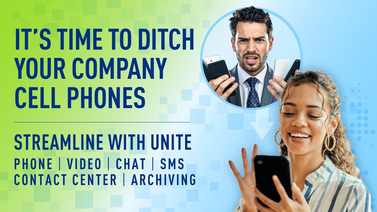 ChoiceComNwks's tweet photo. Keep your team connected-without costly company cell phones. With Unite Cloud Communications’ mobile app, employees can call, text, chat, meet &amp; share files on their own devices-saving $900/year per employee. Smarter, simpler, more connected.  https://t.co/7ypZdKg3Wr https://t.co/mCpciYdQE2
