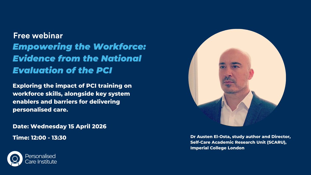 We’re hosting a free event exploring findings from an evaluation of 8,000+ PCI learners by @ImperialCollege, which found that PCI training led to real-world benefits - but key system barriers remain for delivering personalised care consistently.

eventbrite.com/e/empowering-t…