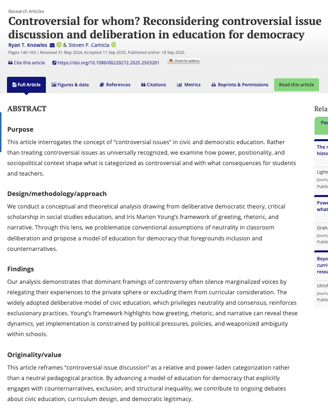 Journal of Curriculum Studies (JCS official) tweet media
