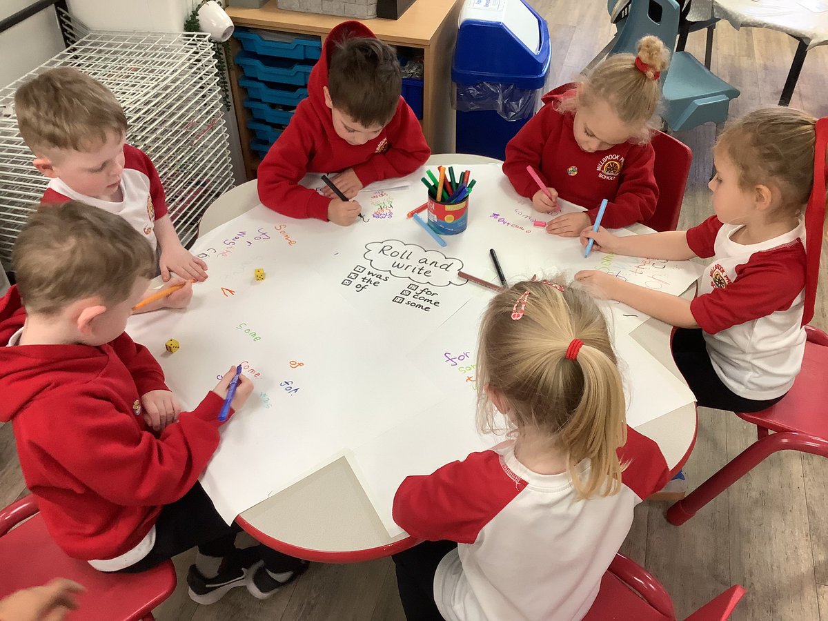 Roll and write! A challenge today is to roll the dice and write the word to help our high frequency word recognition! #mbenglish