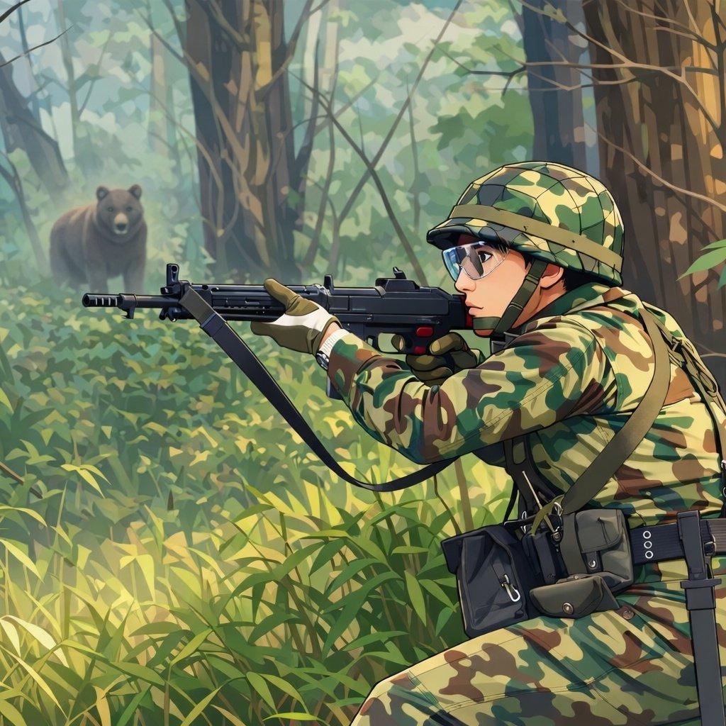 sgpd_1's tweet photo. AIでイラスト仕様と市街戦の風景に変更してみました。（笑） https://t.co/LTyOyneW2H