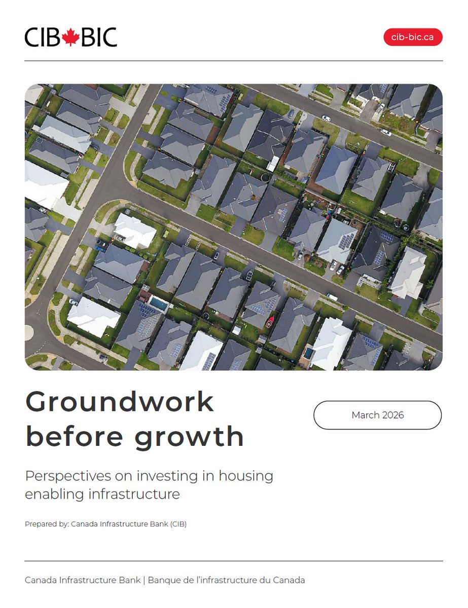 The CIB works with municipalities and developers to unlock new housing through enabling infrastructure loans. Our new report, Groundwork before growth, outlines barriers and solutions to help get new homes built. Read more: cdn.cib-bic.ca/files/document…

#housing #infrastructure