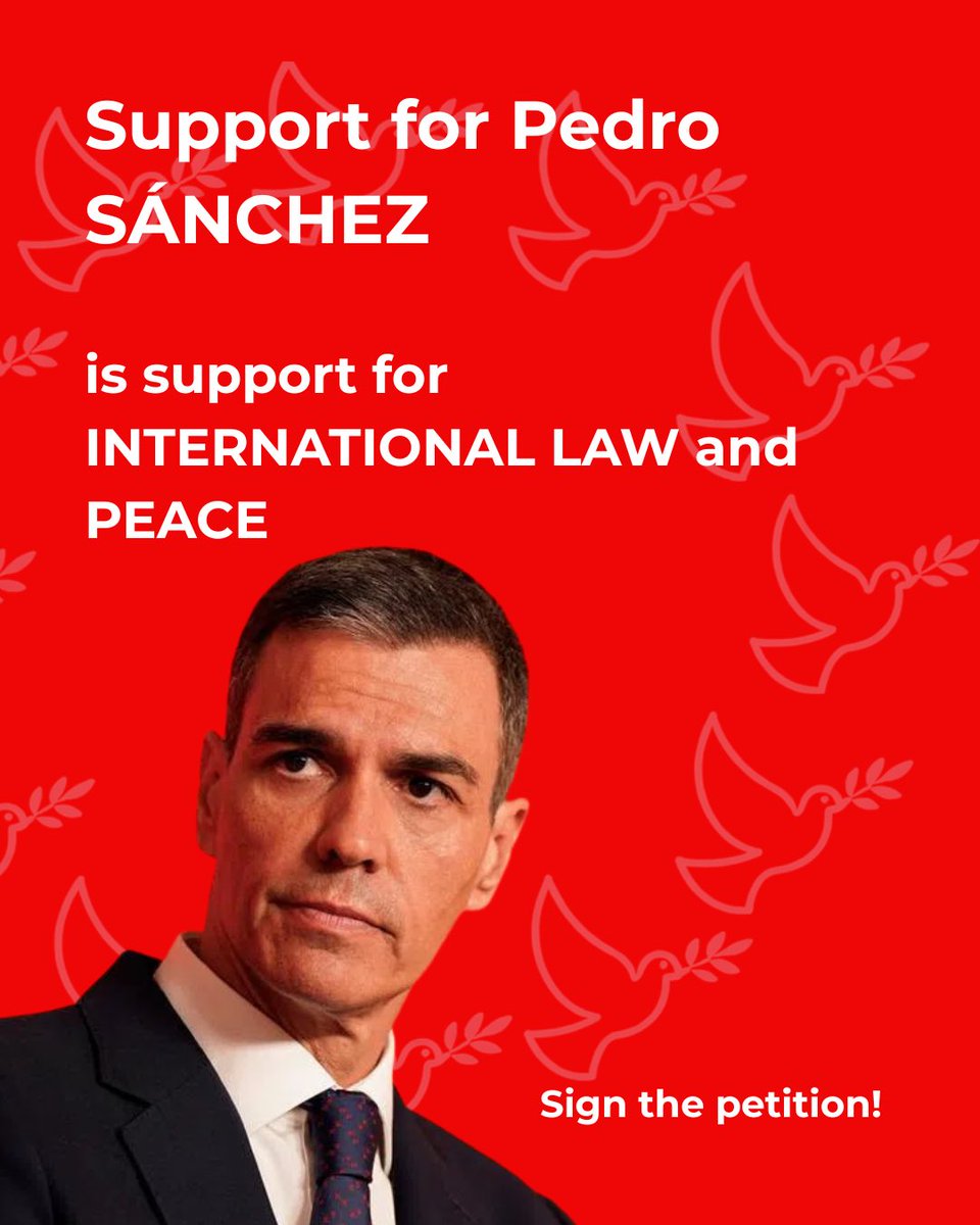 The world is moving in a dangerous direction. Escalation and war will only bring more suffering for ordinary people.

EU must stand for diplomacy, international law &amp; peace.

Therefore we stand with <a href="/sanchezcastejon/">Pedro Sánchez</a> ❗️

Sign this petition. CHOOSE PEACE! 
✍️c.org/4rdcq75RPV