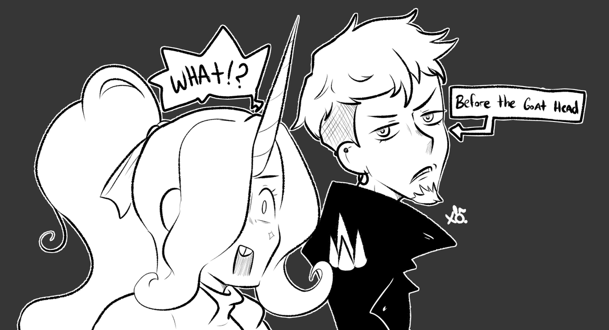 Quick morning doodle of when you forget your husband had a human head once.
Poor Celeste...