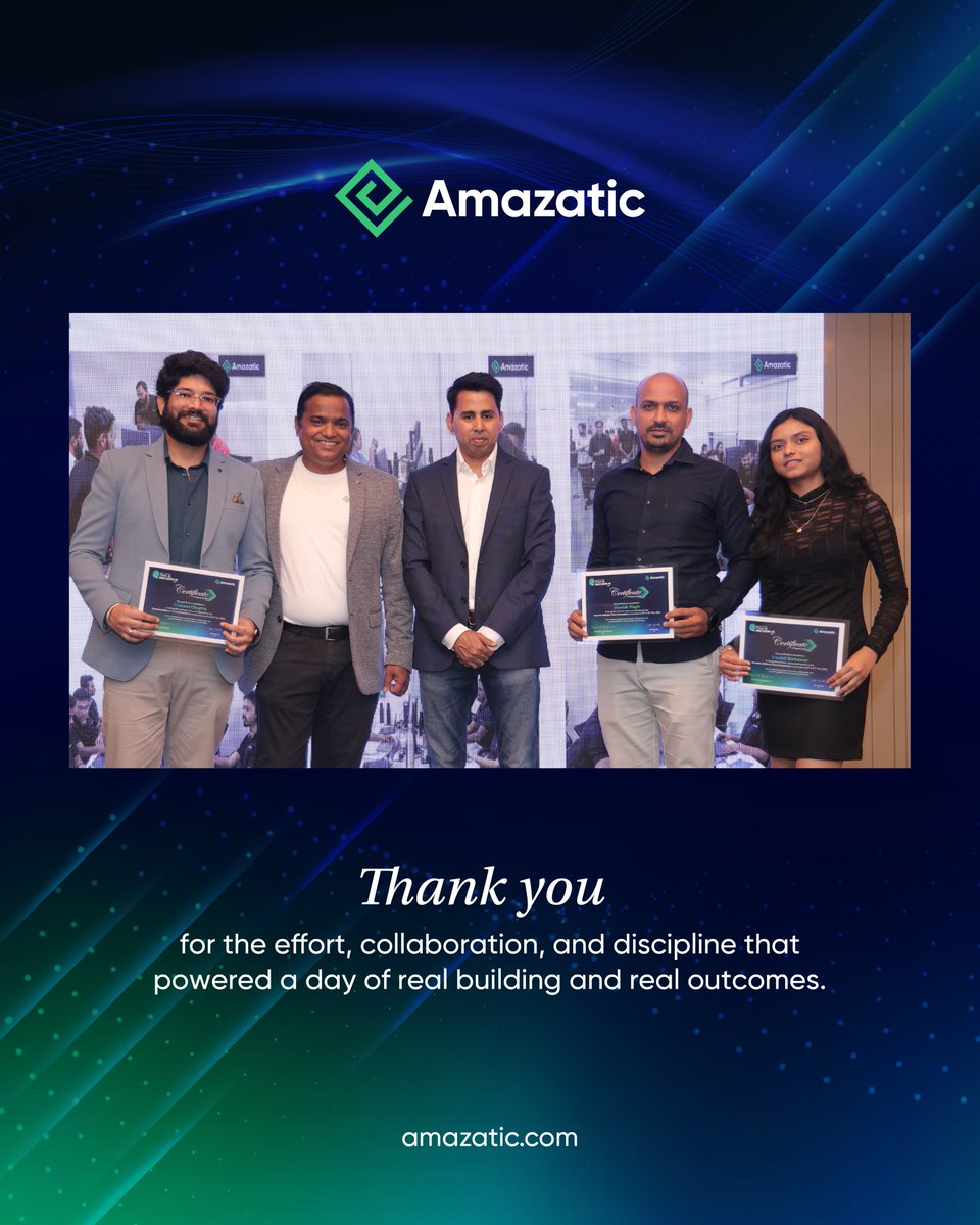 _Amazatic_'s tweet photo. Highlights from Amazatic Brilliance – Think AI Hackathon.

Congratulations to all the winners and appreciation to every participant who made this event impactful.

#AmazaticBrilliance #ThinkAI #Hackathon #Innovation #AI #Teamwork https://t.co/K0FzwB5yWM