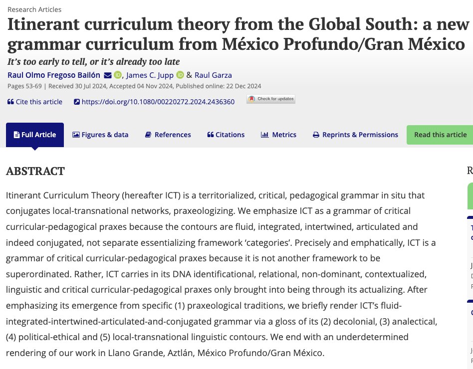Journal of Curriculum Studies (JCS official) tweet media