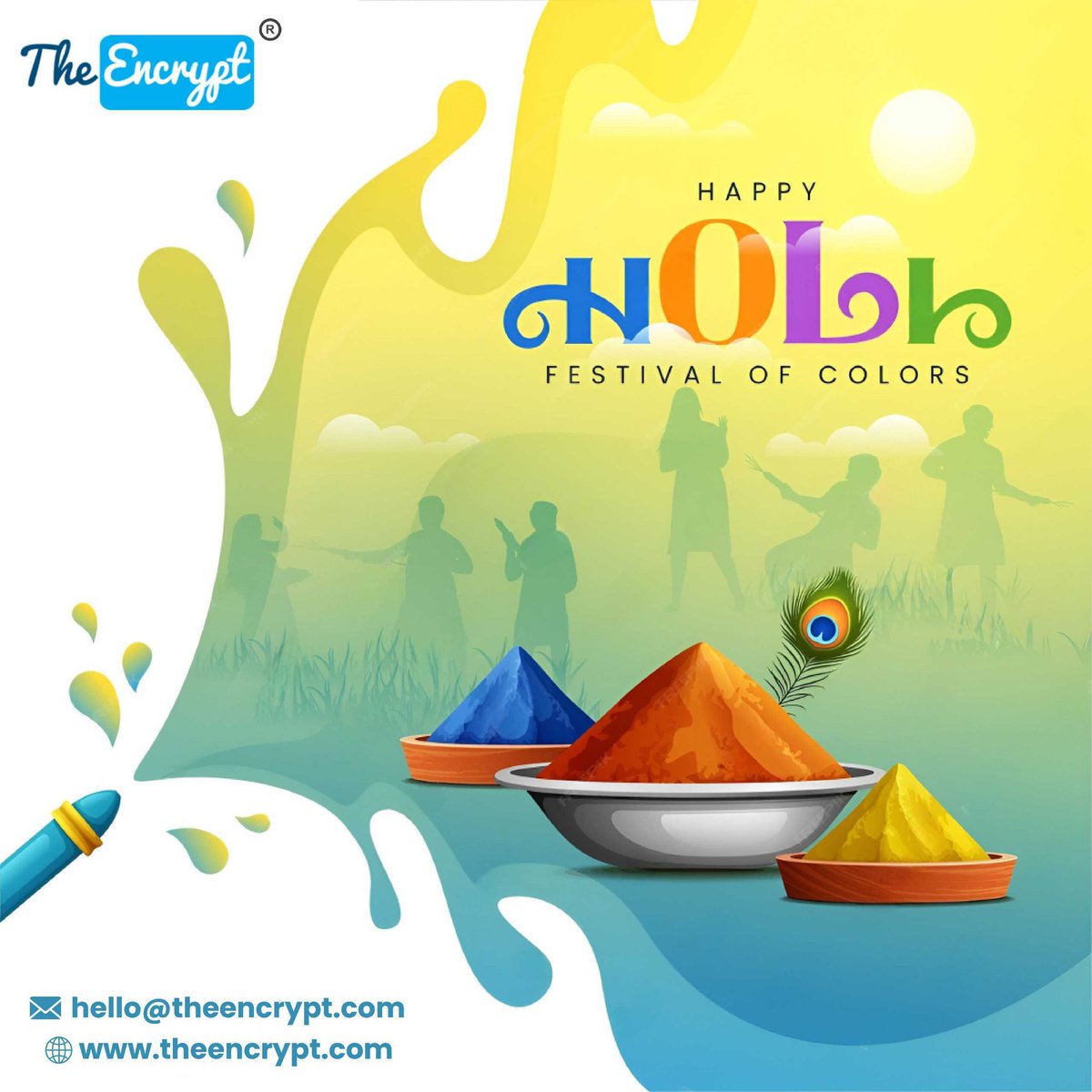 the_encrypt's tweet photo. Let the colors of Holi spread joy, positivity, and prosperity in your life. Wishing you a safe and beautiful celebration!

 #theencrypt #technews #updates #articles #newtechnology #blogs https://t.co/Q8opHI3e5t