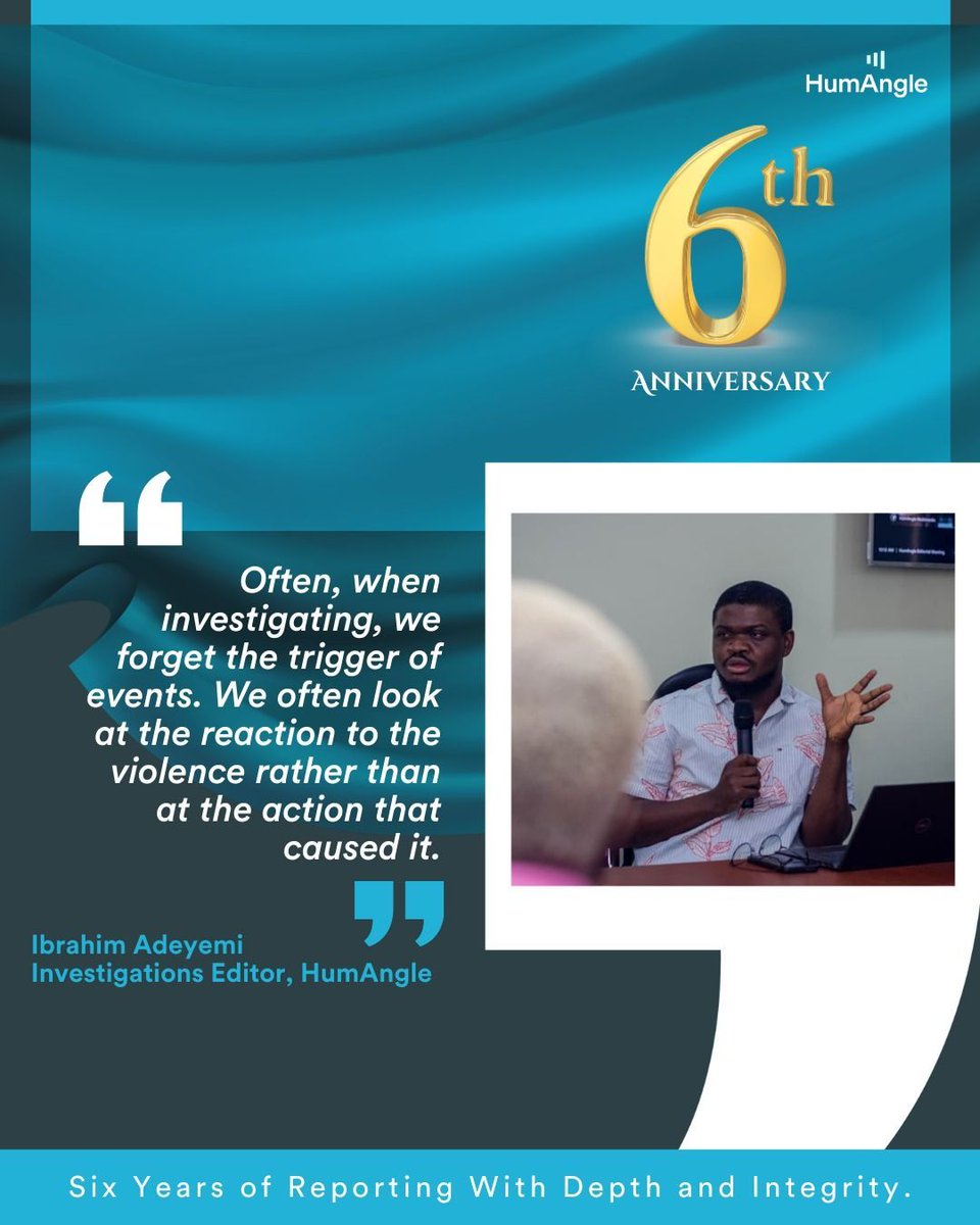 HumAngle_'s tweet photo. To close this insightful session on HumAngle’s Investigations Handbook, we are reminded that it reflects the very core of HumAngle’s vision and mission.
This is why our stories go beyond the headlines, putting faces and names to the numbers.
#HumAngleAt6 https://t.co/0GmNSJupS0