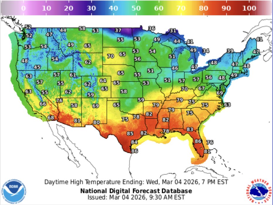 FarmPolicy's tweet image. 1/ Ag weather highlights from the @usda_oce, March 4:

In the #South, #rain continues to graze the northern tier of the region. Elsewhere, warm, dry weather is promoting #fieldwork, including early-season #planting activities across the Deep South.

bit.ly/3Rn0a2F