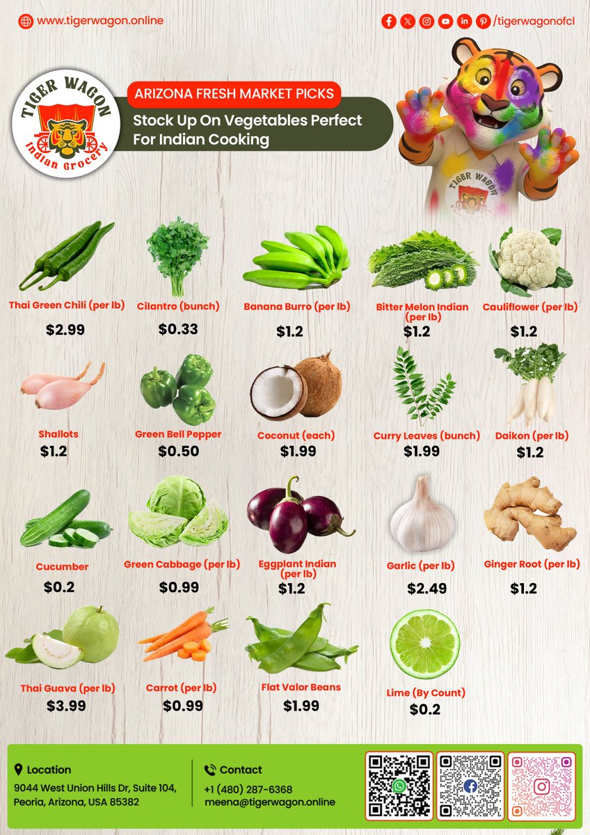 tigerwagonofcl's tweet image. 🌿🐯 STRAIGHT FROM ARIZONA FARMS TO YOUR KITCHEN 🐯🌿

A big thank you to our amazing Tiger Wagon customers! 🙌💛

Your trust and support help us bring you the freshest picks every single week.

#TigerWagon #ArizonaFresh #FarmToKitchen #PeoriaAZ #IndianGroceries #ShopLocalAZ