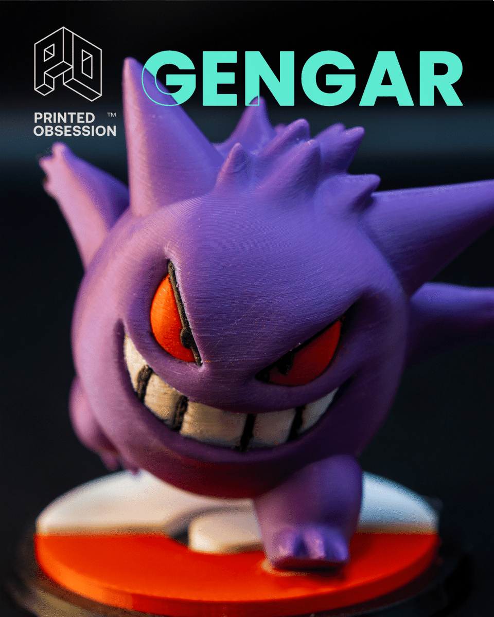 printedobsessio's tweet photo. This fanart sculpt leans into that iconic grin and playful menace that only Gengar has. 😈💜
#Gengar #PokemonFanart #GhostType #3DSculpt https://t.co/g5wZO7PEoT