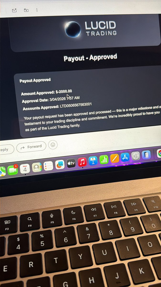 tradewithchief_'s tweet photo. Another payout secured ✅  8th Payout 

$2,000 approved from my $100K Challenge 📈

While most traders are still searching for strategies,  
I focus on risk management, patience, and execution.  #NegativeRR 

Real payouts. Real results.  

#Forex #PropFirm #nasdaq #Trading 

@TradingLucid