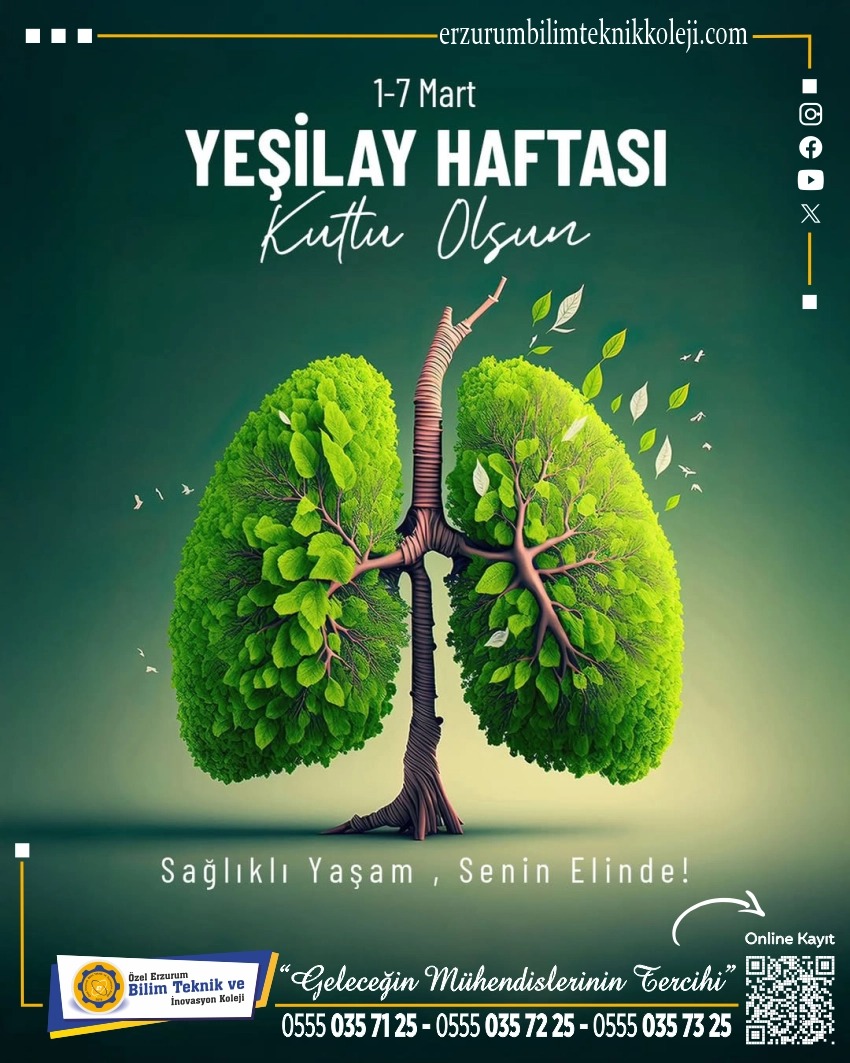 ErzurumBtk's tweet photo. 🌿 1–7 Mart Yeşilay Haftası 🌿

Sağlıklı yarınlar için bugün bir adım atmaya var mısın?
Bağımlılıklara karşı bilinçli, güçlü ve kararlı olmak hepimizin sorumluluğu.

Hayata “evet”, bağımlılığa “dur” diyelim! 💚
Kendimiz, sevdiklerimiz ve geleceğimiz için farkındayız. https://t.co/2NV9sl9T61