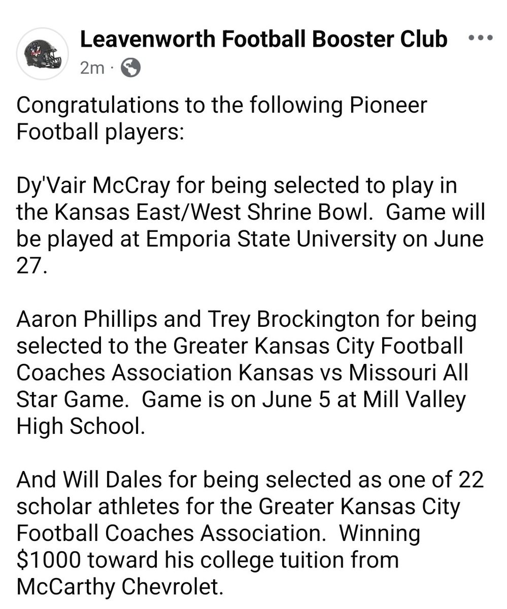 Pioneer Football Booster tweet media